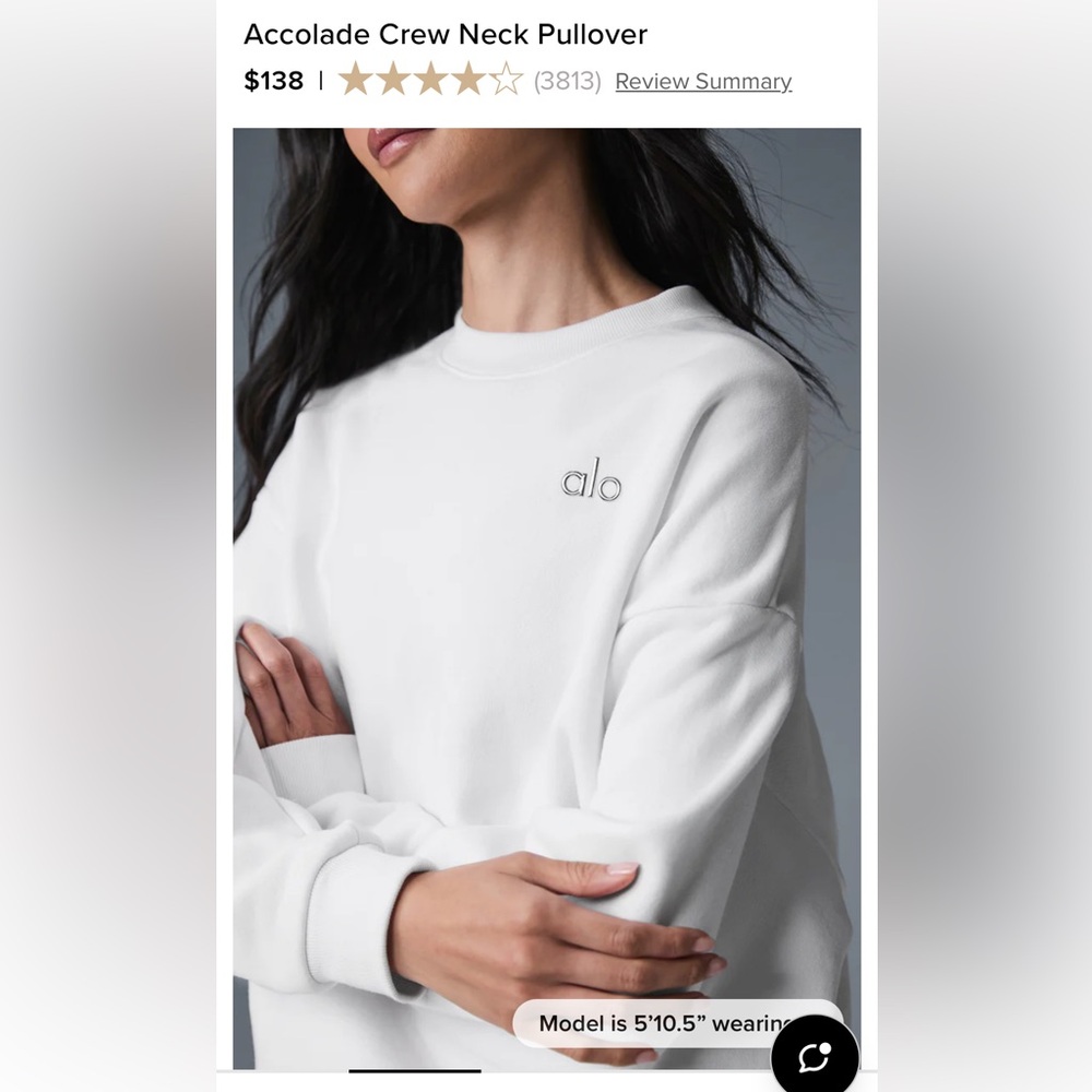 Alo white Accolade pullover crewneck